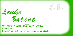 lenke balint business card